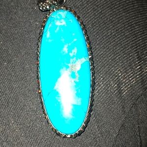 Turquoise and black pendant